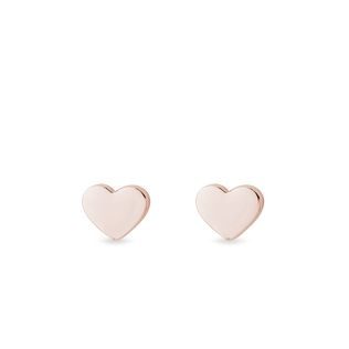 HEART SHAPED EARRINGS IN ROSE GOLD - ROSE GOLD EARRINGS - EARRINGS