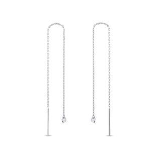 BOUCLES D'OREILLES EN OR BLANC ET DIAMANTS DE SYNTHÈSE - BOUCLES D'OREILLES EN DIAMANT - BOUCLES D'OREILLES