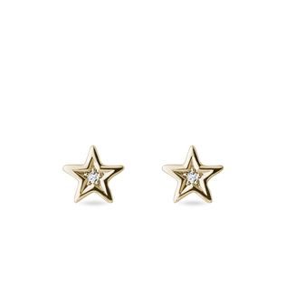 STAR-SHAPED DIAMOND EARRINGS IN YELLOW GOLD - CHILDREN'S EARRINGS - EARRINGS