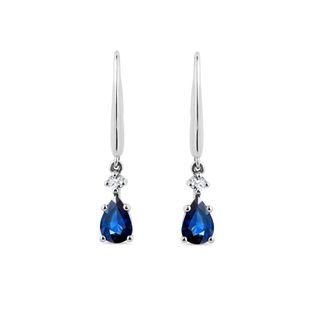 PADLOCKS EARRINGS MADE OF WHITE GOLD WITH SAPPHIRES - SAPPHIRE EARRINGS - EARRINGS