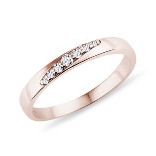 LADIES RING WITH DIAMONDS IN PINK GOLD - WOMEN'S WEDDING RINGS - WEDDING RINGS