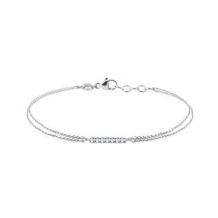 DOPPELKETTENARMBAND MIT DIAMANTSTAB IN WEISSGOLD - ARMBÄNDER MIT DIAMANTEN - ARMBÄNDER