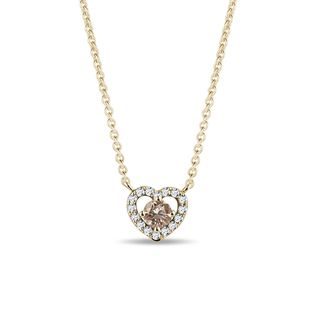 HERZ HALSKETTE AUS GELBGOLD MIT DIAMANTEN - KETTEN MIT DIAMANTEN - KETTEN