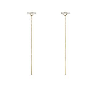 Gold Chain Earrings with Diamonds
