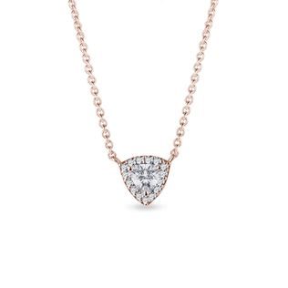 COLLIER D'OR ROSE AVEC DIAMANT TAILLE TRILLION - COLLIERS AVEC DIAMANTS - COLLIERS