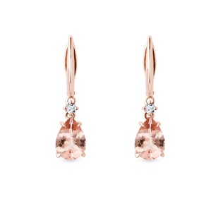Morganite and diamond earrings in pink gold