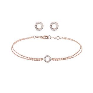 DIAMOND CIRCLE JEWELRY SET IN ROSE GOLD - DIAMOND SETS - FINE JEWELRY