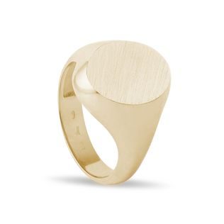 GOLD SIGNET PINKY RING WITH A MATTE FINISH - YELLOW GOLD RINGS - RINGS