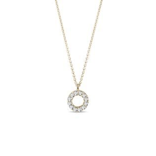 COLLIER EN OR JAUNE AVEC PENDENTIF CIRCULAIRE ENDIAMANTÉ - COLLIERS AVEC DIAMANTS - COLLIERS