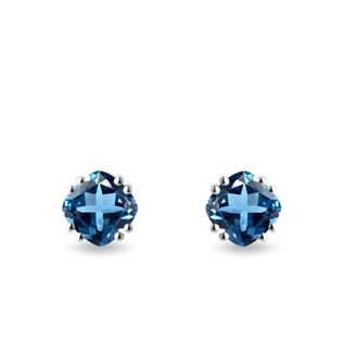 LONDON TOPAZ STUDS IN WHITE GOLD - TOPAZ EARRINGS - EARRINGS