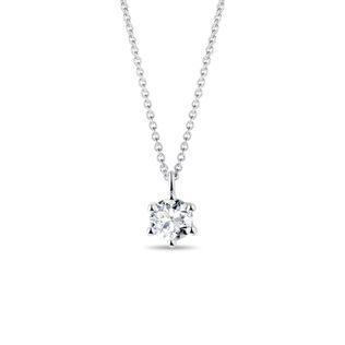 PŘÍVĚSEK S BRILIANTEM V BÍLÉM ZLATĚ - NÁHRDELNÍKY S DIAMANTY - NÁHRDELNÍKY