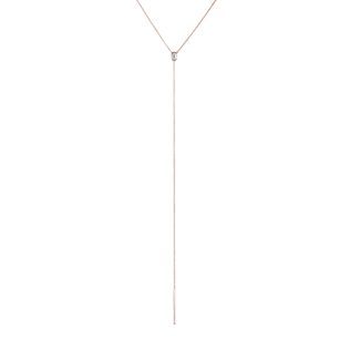 COLLIER CHAÎNE EN OR ROSE AVEC DIAMANT DE SYNTHÈSE - COLLIERS AVEC DIAMANTS - COLLIERS