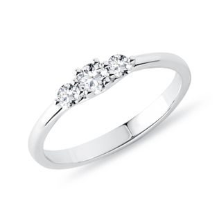 BAGUE DE FIANÇAILLES EN OR BLANC AVEC BRILLANTS RONDS - BAGUES DE FIANÇAILLES EN DIAMANT - BAGUES DE FIANÇAILLES