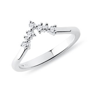 CHEVRON RING WITH SEVEN DIAMONDS IN WHITE GOLD - WOMEN'S WEDDING RINGS - WEDDING RINGS