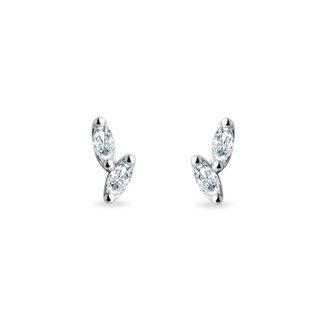 Marquise diamond earrings in 14K white gold