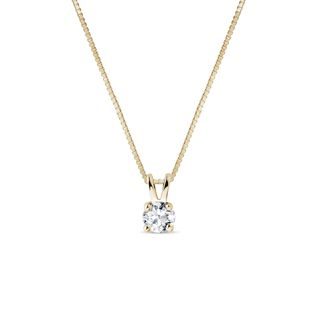 COLLIER EN OR JAUNE AVEC PENDENTIF ET DIAMANT - COLLIERS AVEC DIAMANTS - COLLIERS