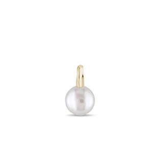 YELLOW GOLD FRESHWATER PEARL PENDANT - PENDANTS - NECKLACES