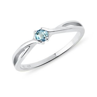 WHITE GOLD RING WITH TOPAZ - TOPAZ RINGS - RINGS