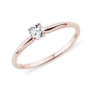 BAGUE DE FIANÇAILLES EN OR ROSE AVEC DIAMANT SOLITAIRE - SOLITAIRES - BAGUES DE FIANÇAILLES