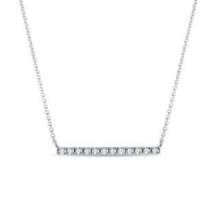 WHITE GOLD NECKLACE WITH A DIAMOND BAR - DIAMOND NECKLACES - NECKLACES