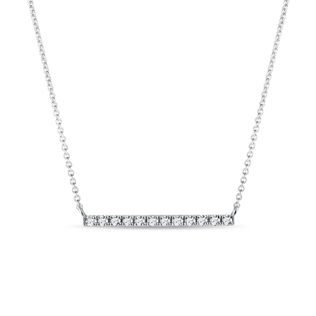 COLLIER EN OR BLANC AVEC BARRETTE DE DIAMANTSS - COLLIERS AVEC DIAMANTS - COLLIERS