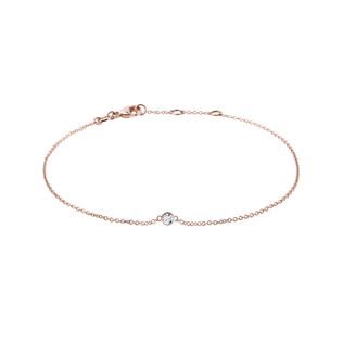BEZEL SET DIAMOND BRACELET IN ROSE GOLD - DIAMOND BRACELETS - BRACELETS