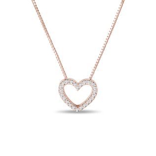 HEART-SHAPED DIAMOND NECKLACE IN ROSE GOLD - DIAMOND NECKLACES - NECKLACES