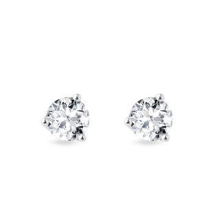 ALLIANCE DE MARIAGE EN OR BLANC 14 CT AVEC DIAMANTS - PUCES D'OREILLES EN DIAMANT - BOUCLES D'OREILLES