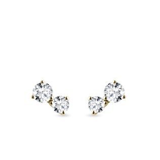 MODERNE DIAMANTOHRRINGE IN GELBGOLD - OHRSTECKER DIAMANT - OHRRINGE