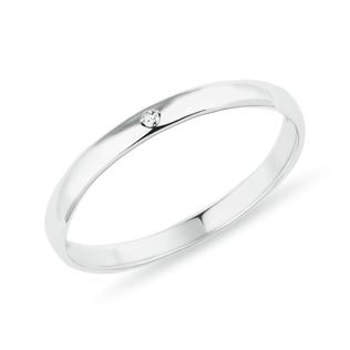 Fine Wedding Ring of White Gold with Diamond