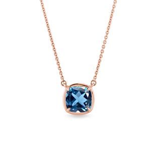 COLLIER FORGÉ EN OR ROSE AVEC TOPAZE LONDON BLUE - COLLIERS AVEC TOPAZE - COLLIERS