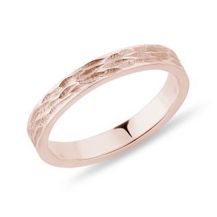 BAGUE EN OR ROSE AVEC MOTIF ÉCORCE - ALLIANCES DE MARIAGE FEMMES - ALLIANCES DE MARIAGE