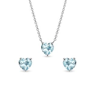 TOPAZ HEART EARRINGS AND NECKLACE SET - JEWELLERY SETS - FINE JEWELLERY