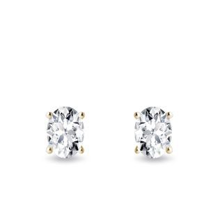 OVAL LAB GROWN DIAMOND STUDS IN YELLOW GOLD - DIAMOND STUD EARRINGS - EARRINGS