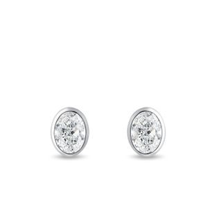 OHRRINGE MIT OVALEN LABOR-DIAMANTEN IN WEISSGOLD - OHRSTECKER DIAMANT - OHRRINGE