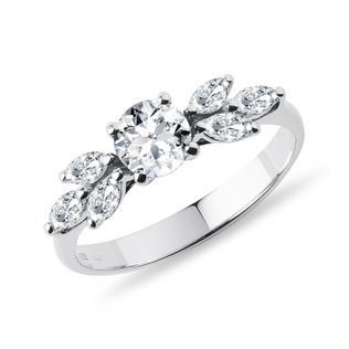 MARQUISE DIAMOND ENGAGEMENT RING IN WHITE GOLD - DIAMOND ENGAGEMENT RINGS - ENGAGEMENT RINGS