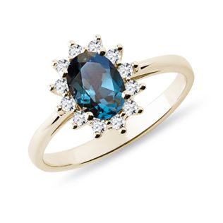 LONDON TOPAZ AND DIAMOND RING - TOPAZ RINGS - RINGS