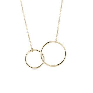 DOUBLE HOOP NECKLACE IN YELLOW GOLD - YELLOW GOLD NECKLACES - NECKLACES