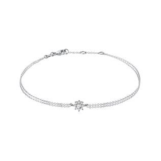 BRACELET EN OR BLANC AVEC FLEUR EN DIAMANT - BRACELETS AVEC DIAMANTS - BRACELETS