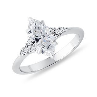 RING MIT 1 CT LABORDIAMANT IM MARQUISE-SCHLIFF IN WEISSGOLD - RINGE MIT LAB GROWN DIAMANTEN - VERLOBUNGSRINGE