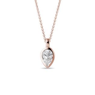 TROPFENFÖRMIGE HALSKETTE MIT 0,7 CT DIAMANTEN IN ROSÉGOLD - KETTEN MIT DIAMANTEN - KETTEN