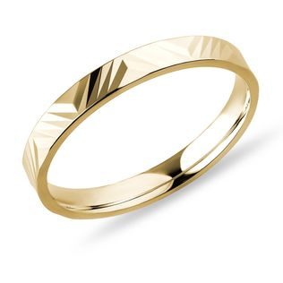 HERRENEHERING MIT GRAVUR AUS GELBGOLD - TRAURINGE FÜR HERREN - TRAURINGE