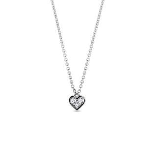 DIAMOND NECKLACE WITH HEART IN WHITE GOLD - DIAMOND NECKLACES - NECKLACES