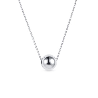 Ball pendant necklace in white gold