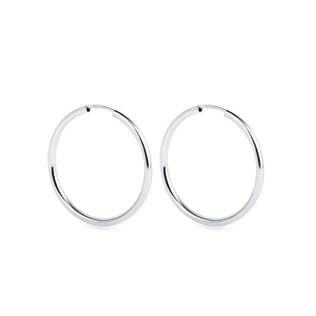 WHITE GOLD HOOP EARRINGS 25 MM - WHITE GOLD EARRINGS - EARRINGS