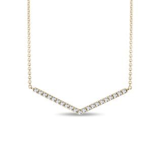 DIAMANTHALSKETTE MIT V-MOTIV UND DIAMANTEN IN GELBGOLD - KETTEN MIT DIAMANTEN - KETTEN