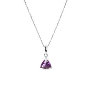 WEISSGOLDENE HALSKETTE MIT AMETHYST - KETTEN MIT AMETHYST - KETTEN