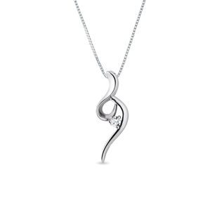 ELEGANT DIAMOND NECKLACE IN WHITE GOLD - DIAMOND NECKLACES - NECKLACES