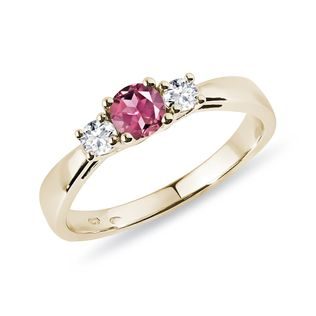 Tourmaline and diamond ring in gold