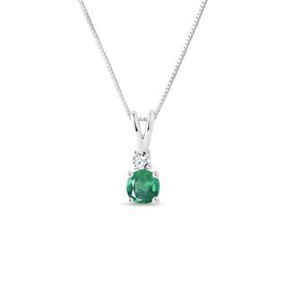 COLLIER EN OR AVEC ÉMERAUDE ET DIAMANT - COLLIERS AVEC ÉMERAUDE - COLLIERS